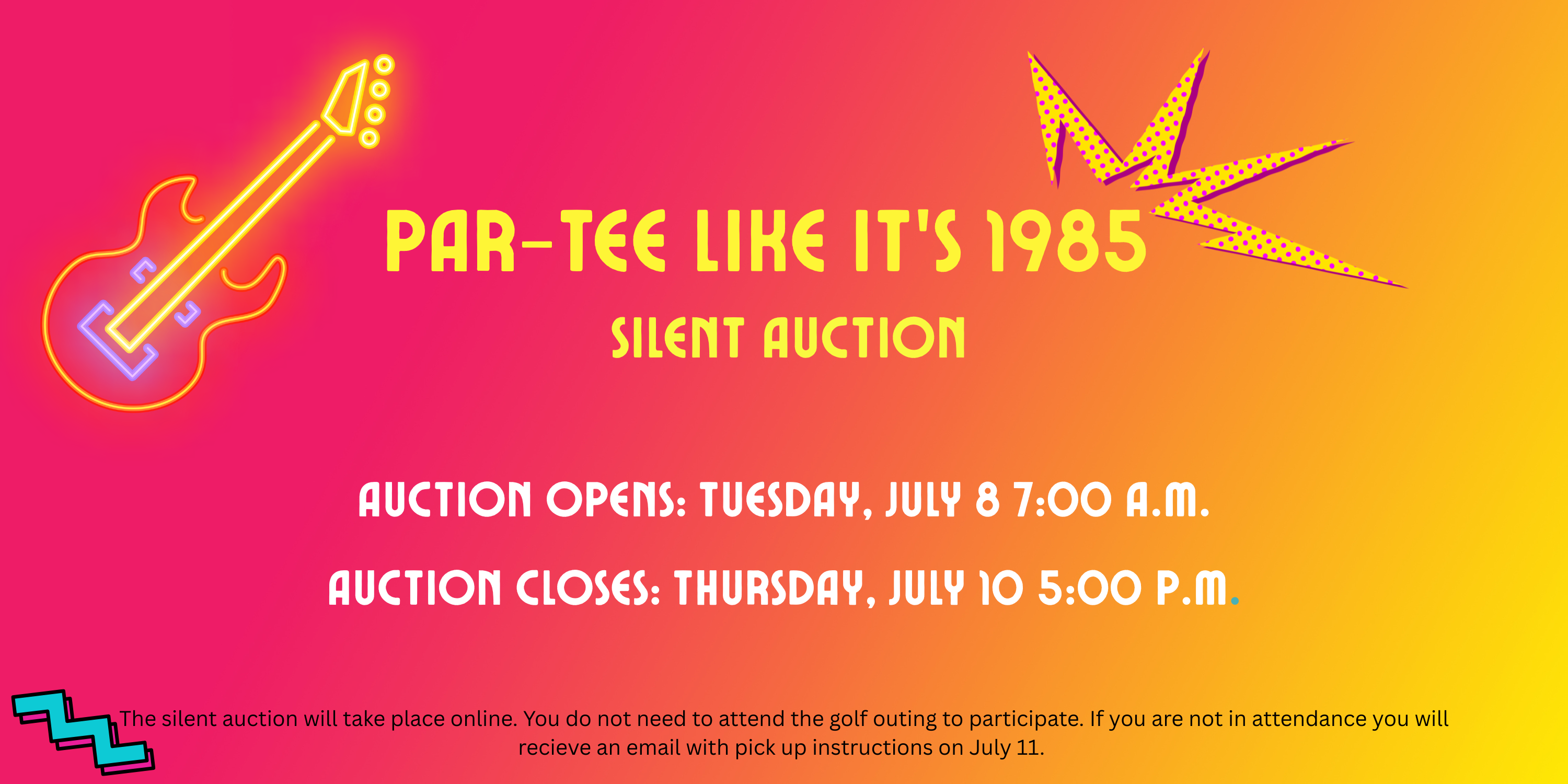 Par Tee Like It s 1985 Golf Outing Silent Auction Banner par-tee-like-it-s-1985-golf-outing-silent-auction-banner